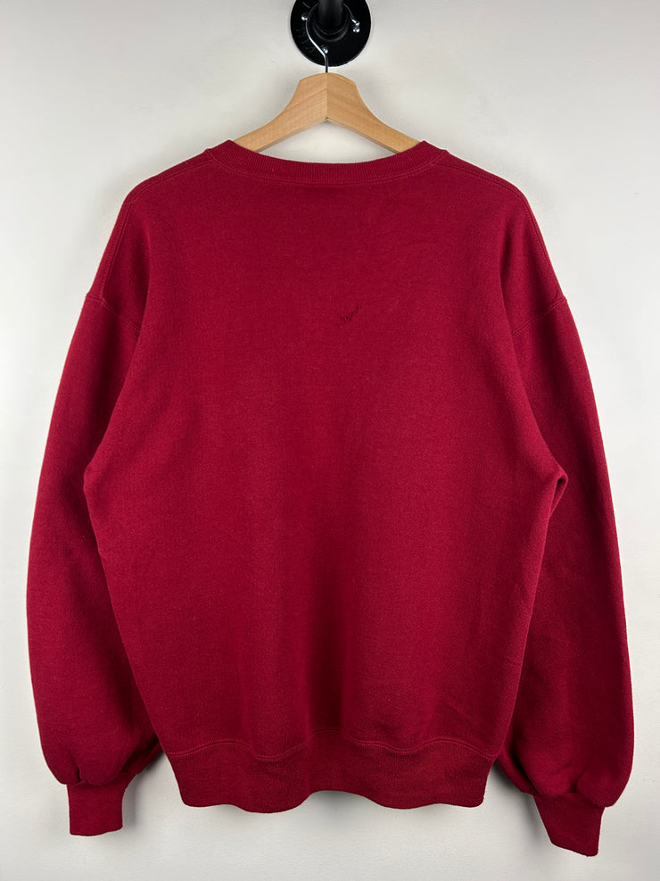 Vintage 90s Russell Athletic Blank Red Crewneck