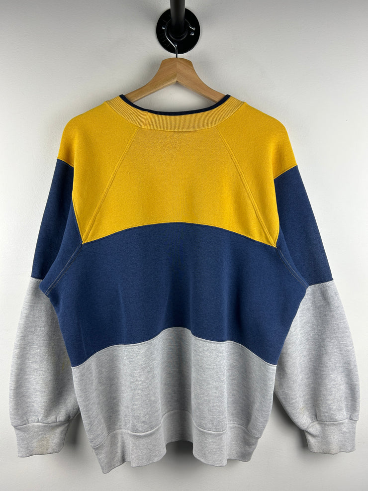 Vintage 90s Nutmeg University Of Notre Dame Colour Blocked Crewneck