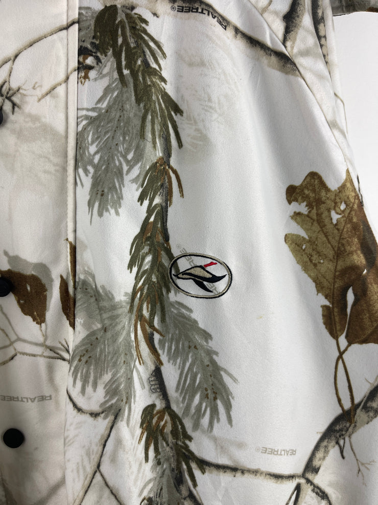 Vintage Red Head White Real Tree Camo Hooded Jacket