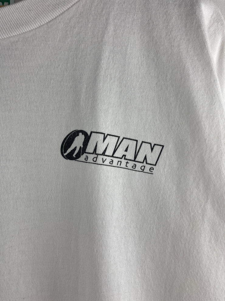 Vintage 90s Hockey Man Advantage White Tee