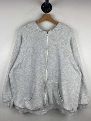 Vintage 90s Club Athlete Blank Thermal Lined Grey Zip Up Hoodie