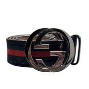 Gucci Interlocking Buckle Navy & Red Belt