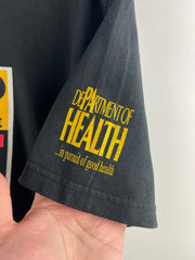 Vintage 90s Department Of Health Stop The Sale Of Cigarettes Black Tee