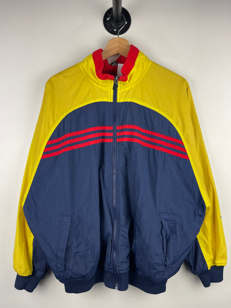 Vintage 90s Adidas 3 Stripe Navy & Red Reversible Windbreaker