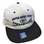Vintage 90s NFL Green Bay Packers Super Bowl Champions White Snapback Hat