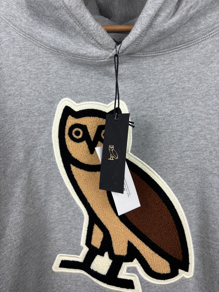 OVO Owl Chenille Embroidered Grey Hoodie