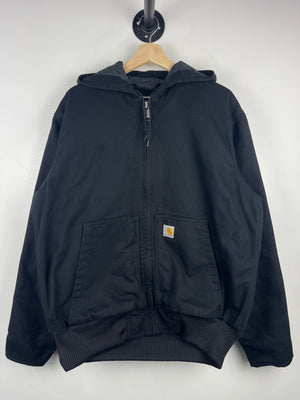 Vintage Carhartt Active Black Hooded Work Jacket