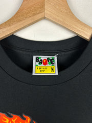Bape Flame Spellout Black Tee