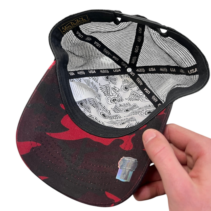 Von Dutch Rambo Camo Red & Black Trucker Hat