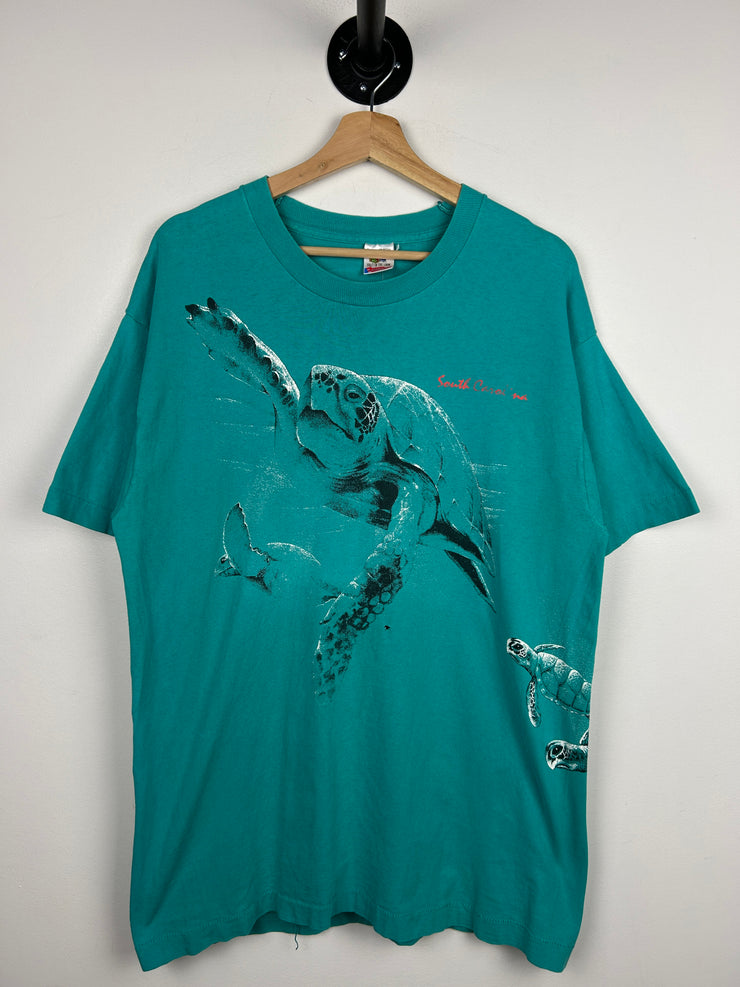 Vintage 90s Turtles South Carolina Teal Tee