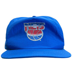 Vintage 90s NBA New Jersey Nets Blue Nylon Snapback Hat