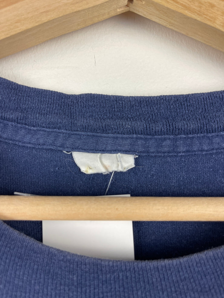 Vintage 90s Faded Navy Blank Pocket Tee