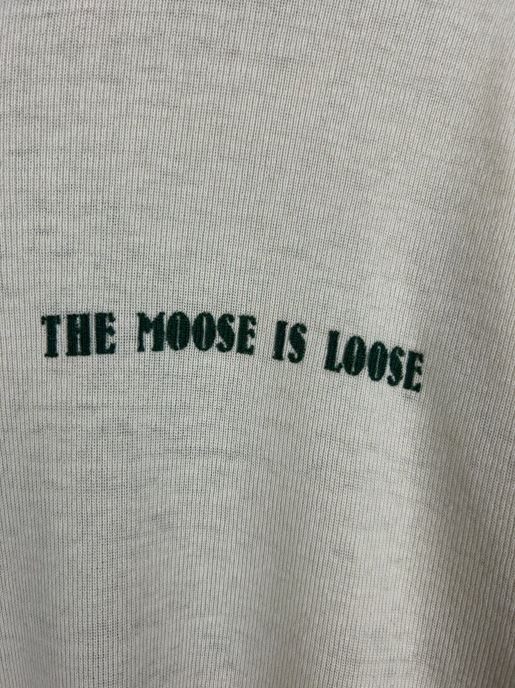 Vintage 80s Moosehead Beer The Moose Is Loose Henley Long Sleeve