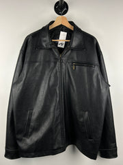 Vintage Whispering Smither Black Leather Straight Cut Jacket