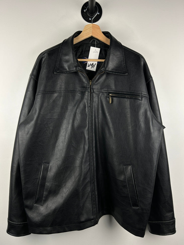 Vintage Whispering Smither Black Leather Straight Cut Jacket