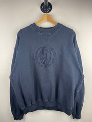 Vintage 90s Izod Golf Embroidered Tonal Navy Crewneck