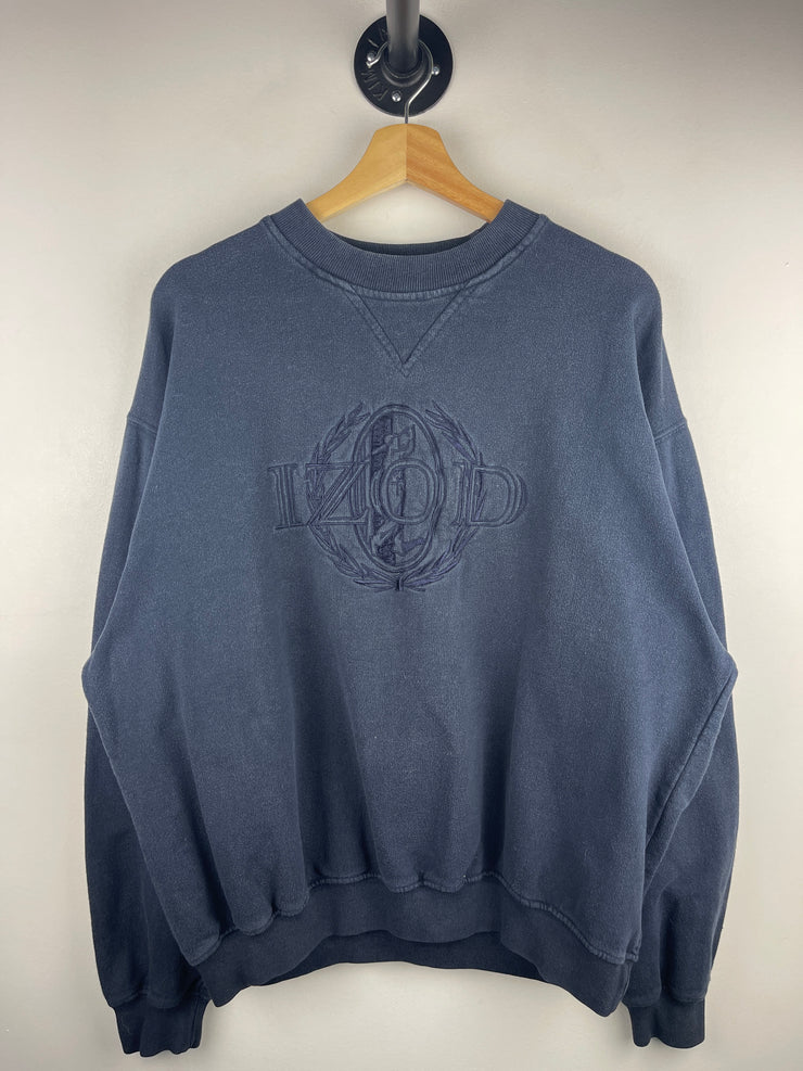 Vintage 90s Izod Golf Embroidered Tonal Navy Crewneck