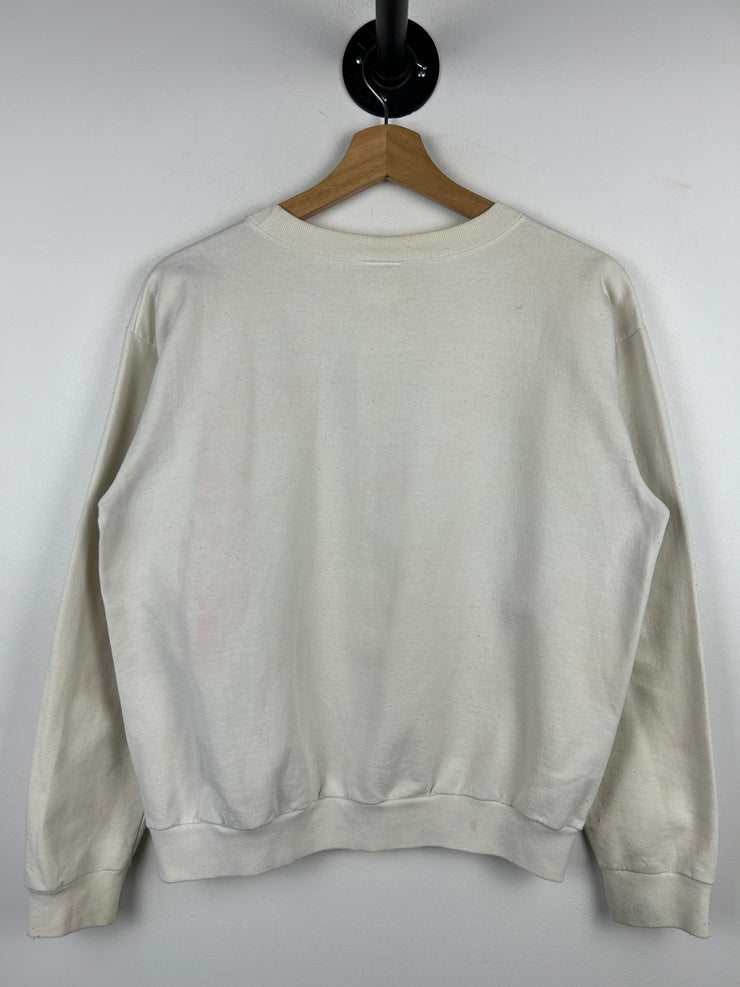 Vintage 90s Winnie The Pooh Sledding White Crewneck
