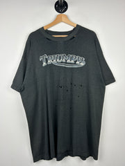 Vintage 90s Triumph British Motorcyles Thrashed Black Tee