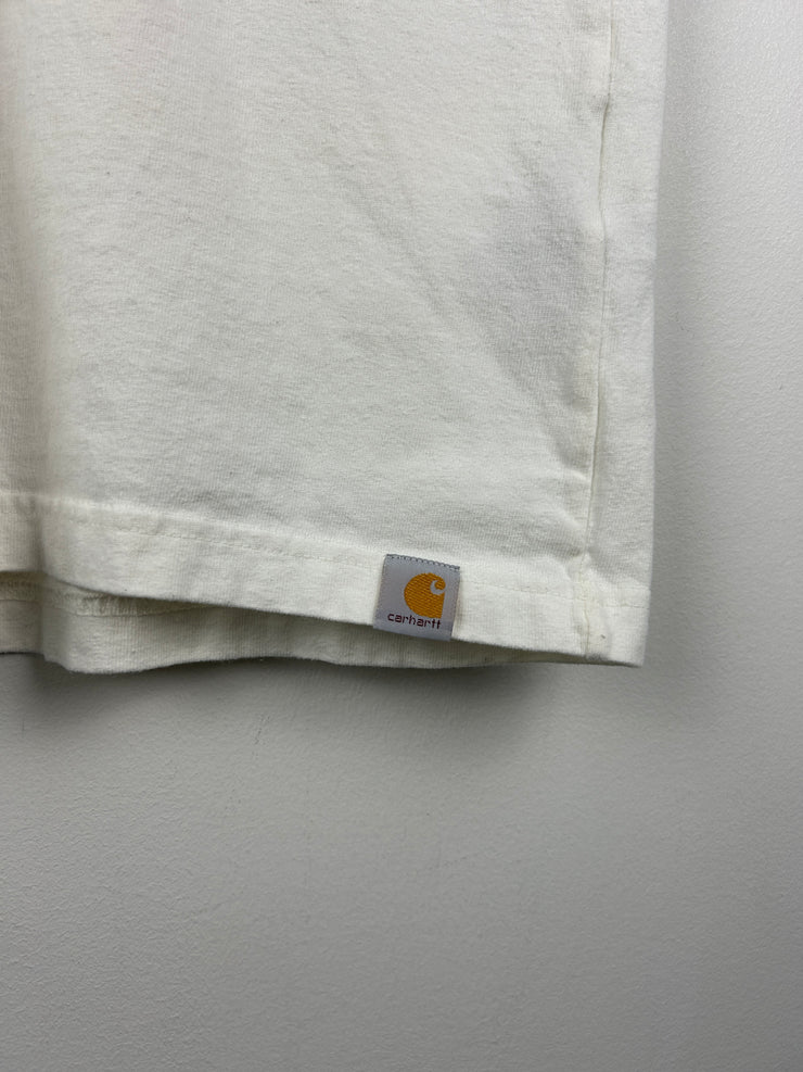 Vintage Carhartt Spellout White Pocket Tee