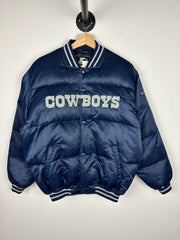 Vintage 90s NFL Starter Dallas Cowboys Navy Puffer Jacket