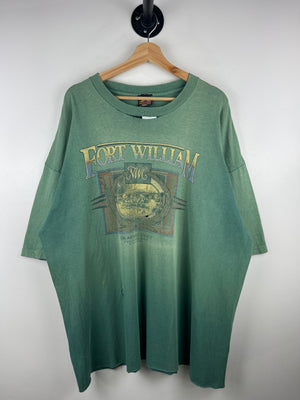 Vintage 90s North Bound Fort William Trading Post Thunder Bay Thrashed Green Tee
