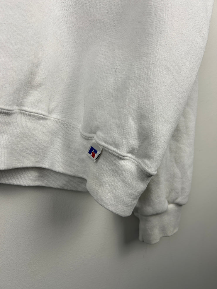 Vintage 90s Russell Athletic Blank White Crewneck