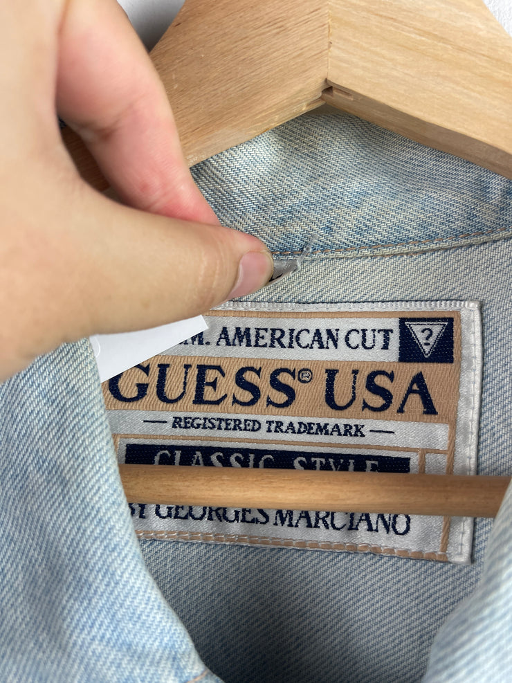Vintage 90s Guess Light Wash Blue Denim Jacket