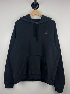 Vintage Nike Swoosh Spellout Faded Black Hoodie