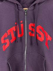 Stussy Block Sport Grape Zip Up Hoodie