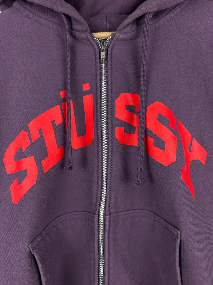 Stussy Block Sport Grape Zip Up Hoodie