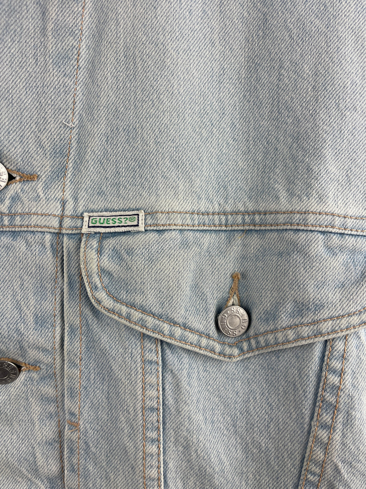 Vintage 90s Guess Light Wash Blue Denim Jacket
