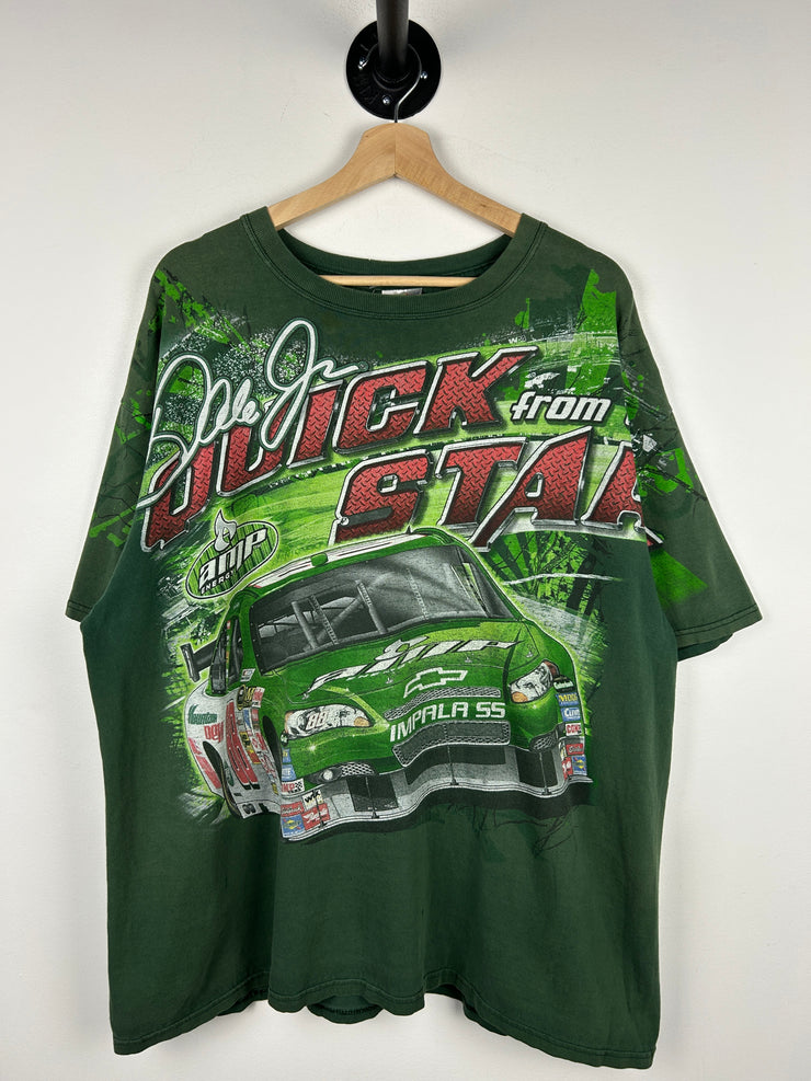 Vintage Nascar Chase Dale Earnhardt AMP All Over Print Green Tee