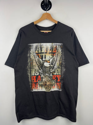 Vintage Harley Davidson Eagle Syracuse New York Dark Grey Tee