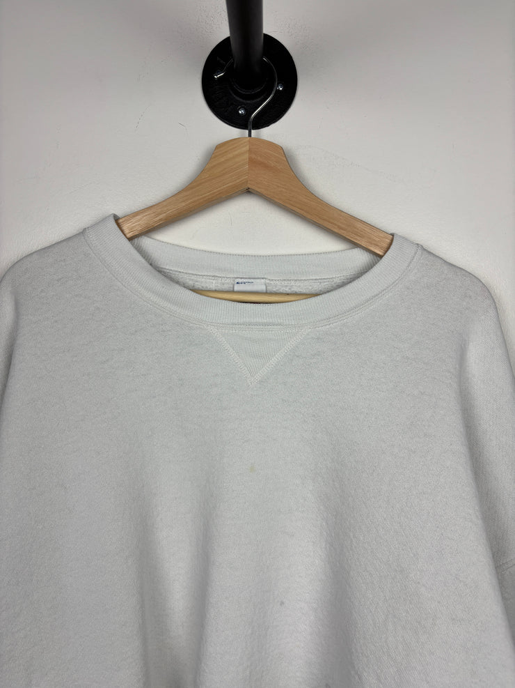 Vintage 90s Russell Athletic Blank White Crewneck