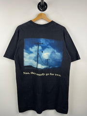 Vintage 90s Budweiser Beer Football They Always Do That Black Tee