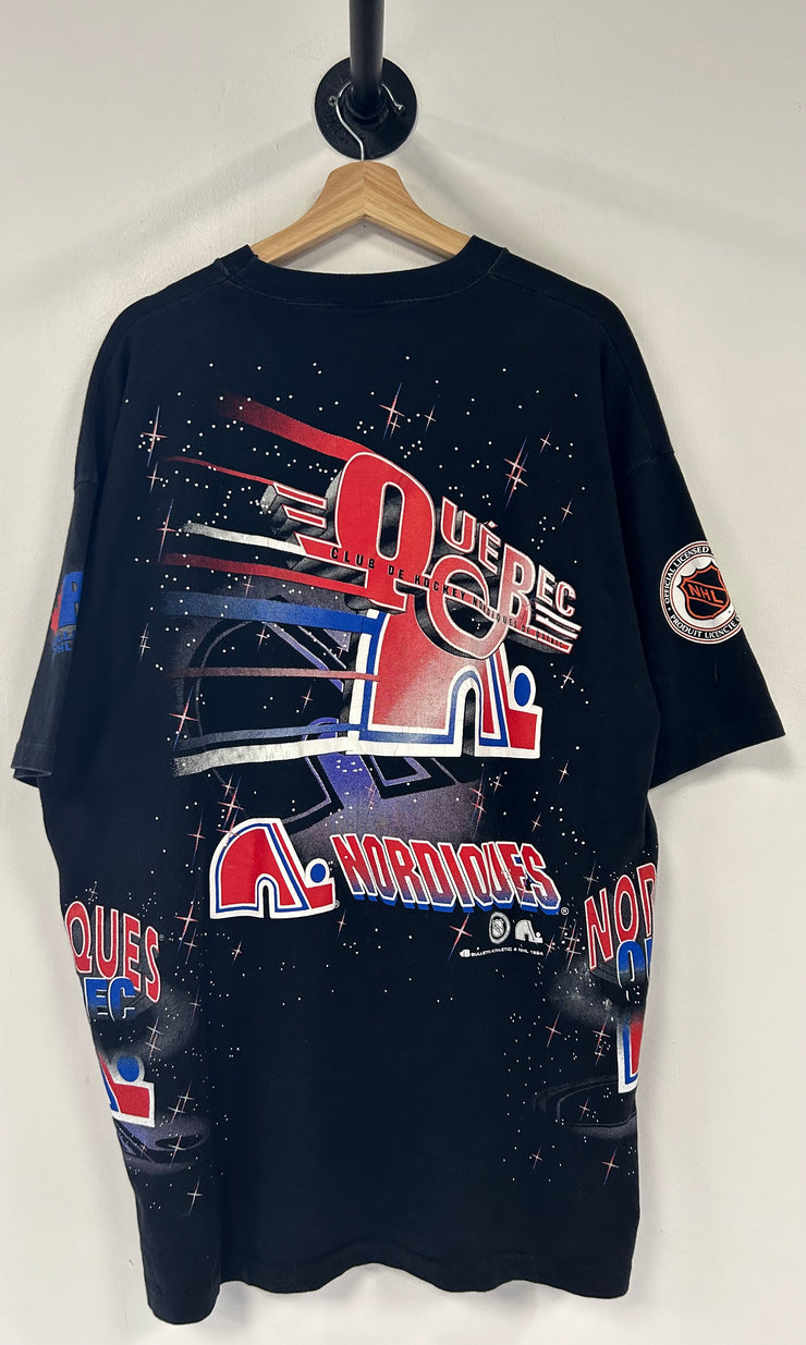 Vintage 1994 Bulletin Quebec Nordiques AOP Tee