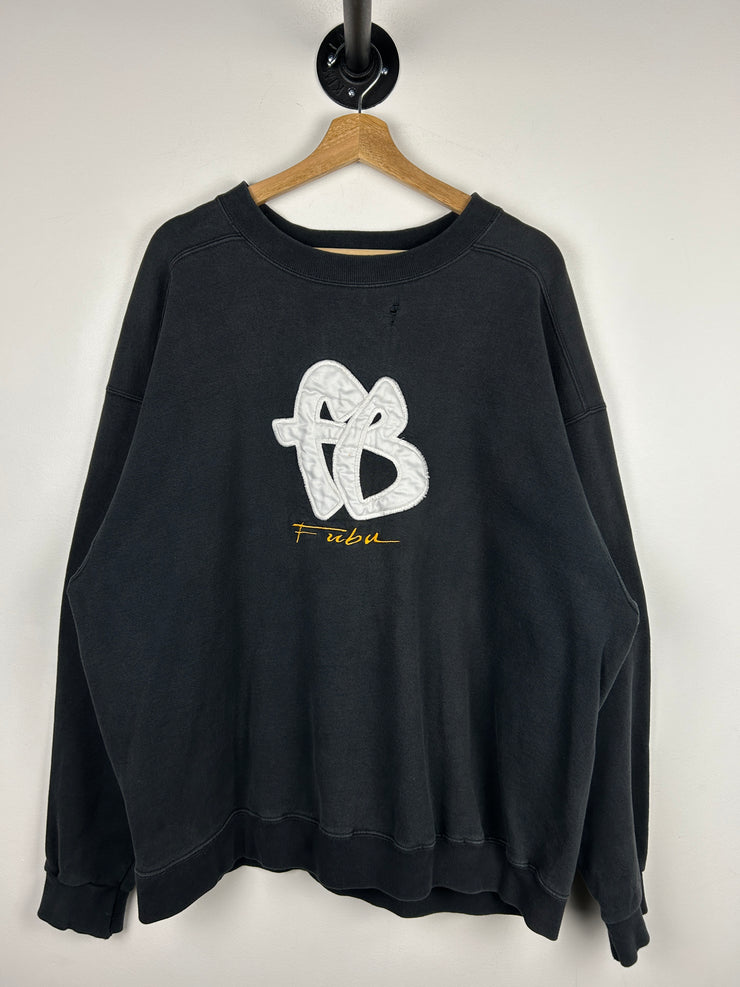 Vintage 90s Fubu Embroidered Black Crewneck