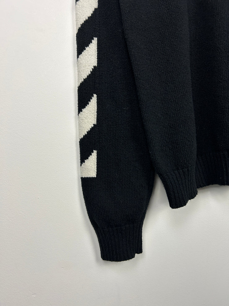 Off White Diagonal Arrows Black Knit Sweater