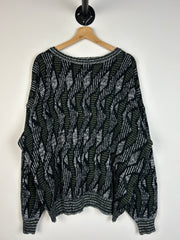 Vintage 90's Olive & White Knit Sweater