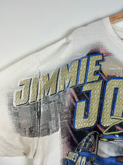 Vintage Nascar Jimmie Johnson White All Over Print Tee