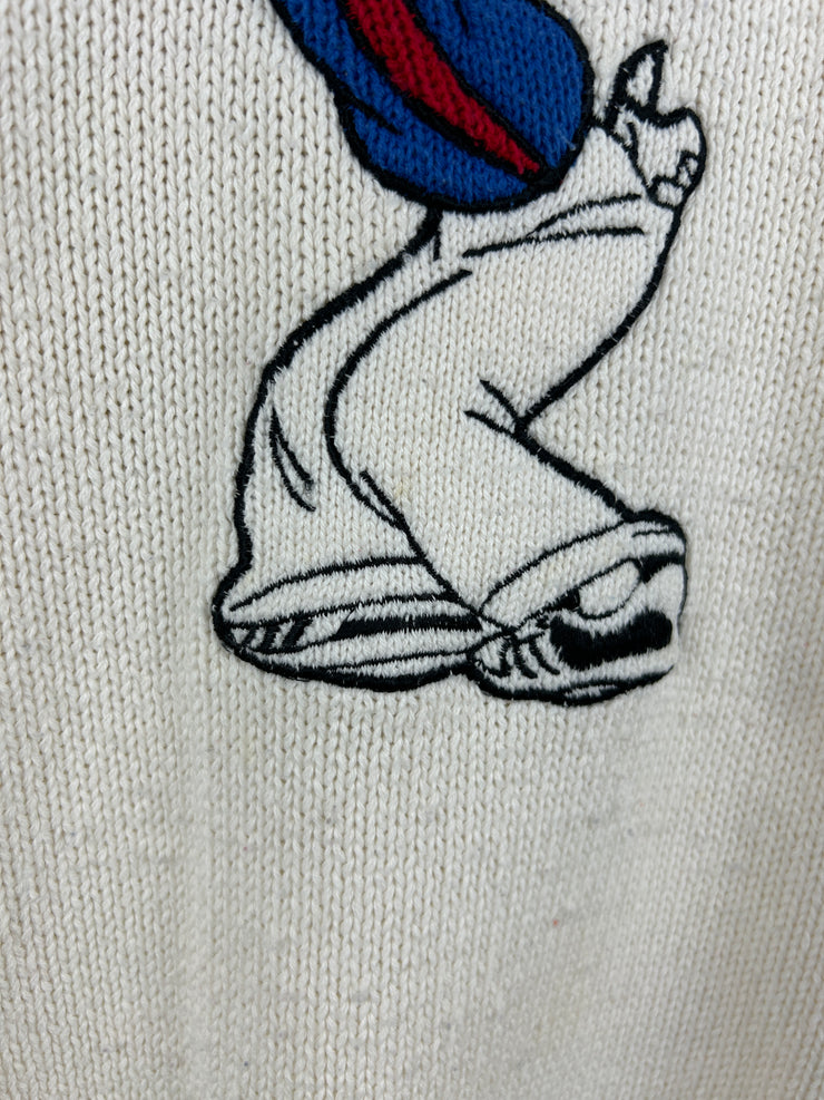 Vintage 90s Disney Mickeys Golf Club Goofy White Knit Sweater