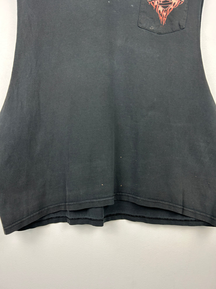 Vintage Harley Davidson Playing Cards Kentucky Black Cut Off Tank Top