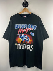 Vintage 90s NFL Tennessee Titans Music City Black Tee