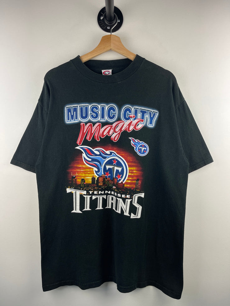 Vintage 90s NFL Tennessee Titans Music City Black Tee