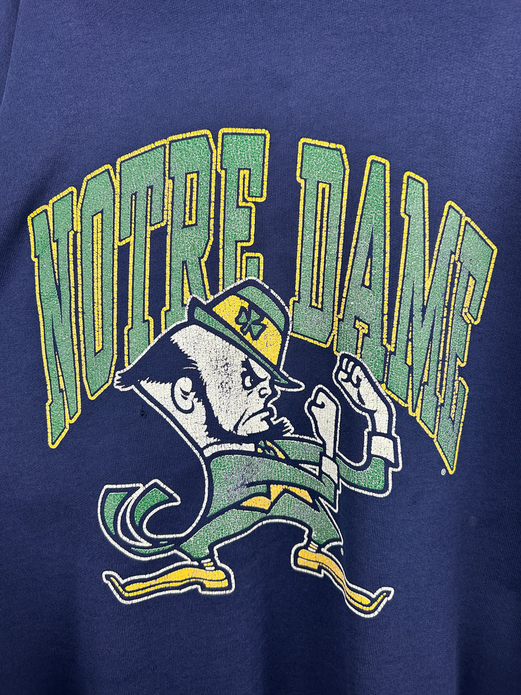 Vintage 90s Notre Dame Fighting Irish Navy Crewneck