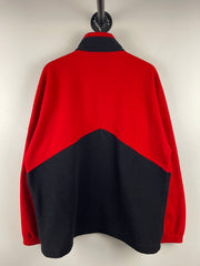 Vintage 90s Marlboro Patch Red & Black Zip Up Fleece Sweater