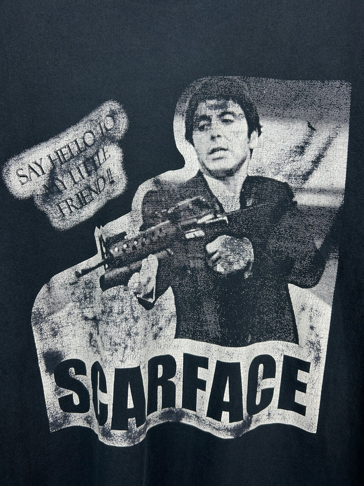 Vintage Scarface Say Hello To My Little Friend Black Tee
