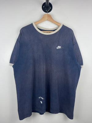 Vintage Nike Thrashed Navy Ringer Tee