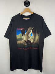 Vintage 90s Budweiser Beer Football They Always Do That Black Tee